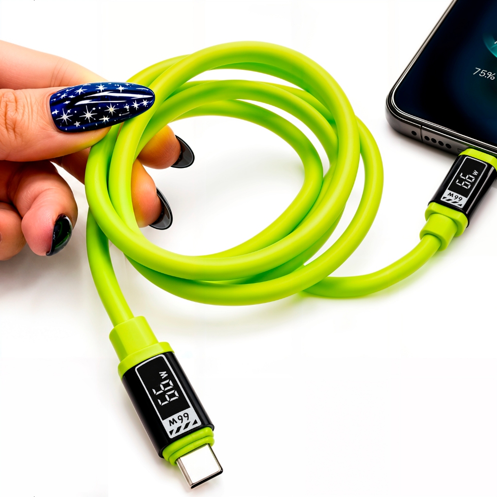 Cabo Tipo C Para Tipo C 66W Carregamento Transferência De Dados Rápido Celular Tablet 1,2m