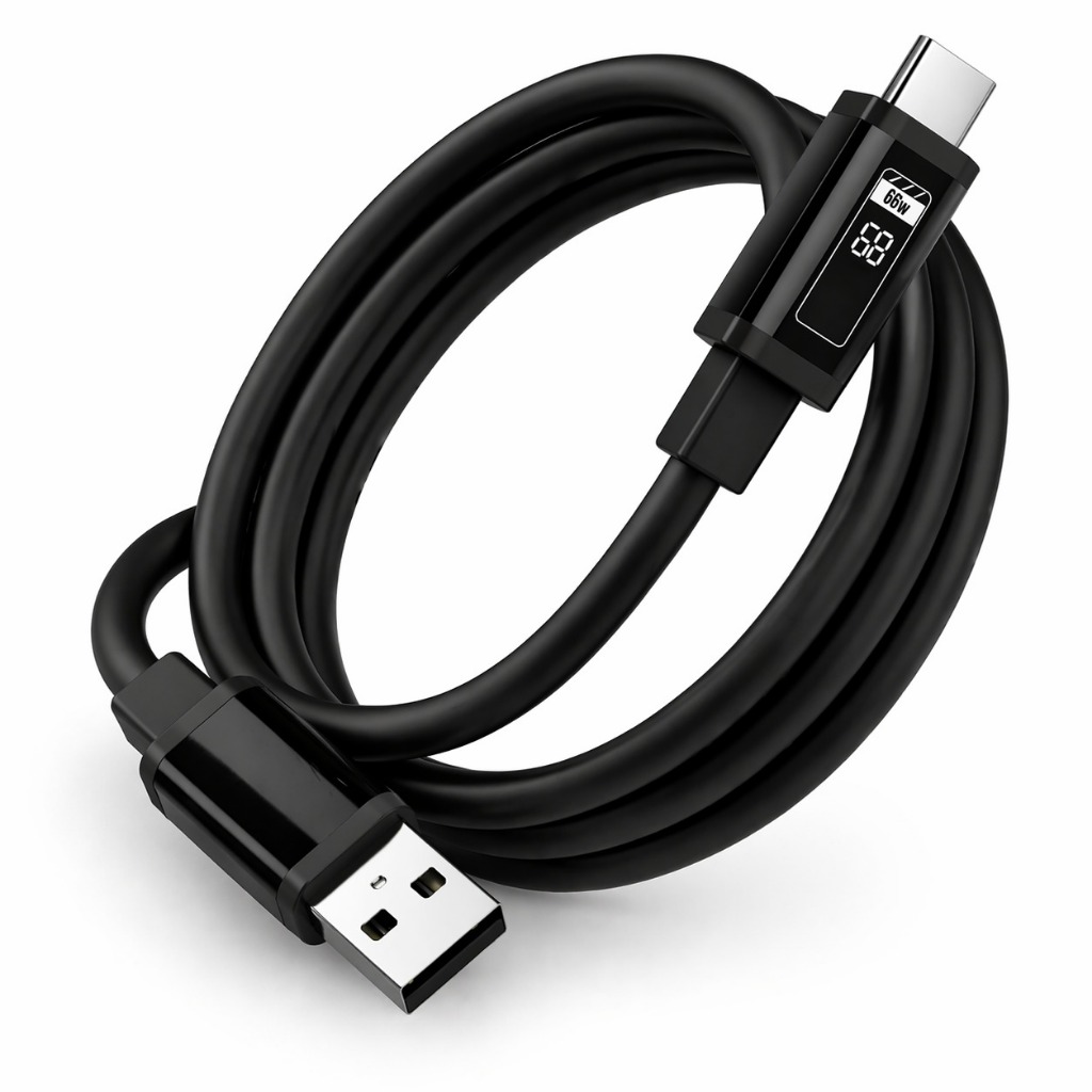 Cabo USB Para Tipo C 66W Carregamento Rápido Transferência Dados Celular Notebook 1,2M
