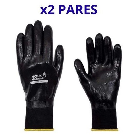 Kit 2 Luva Nitril Full Multitato Preta Banho Nitrílico Impermeável CA 25380