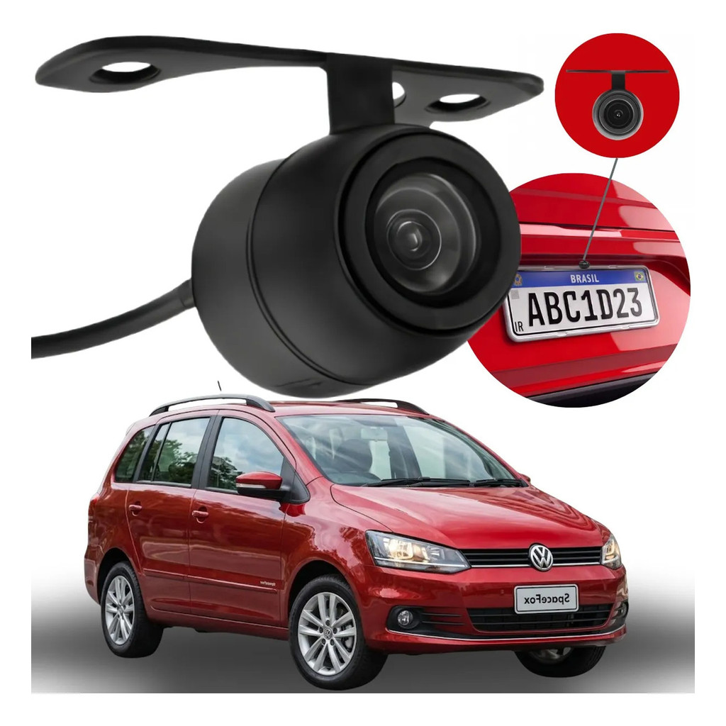 Câmera De Ré Smart Vision Hd Volkswagen Spacefox 2014 2015 2016