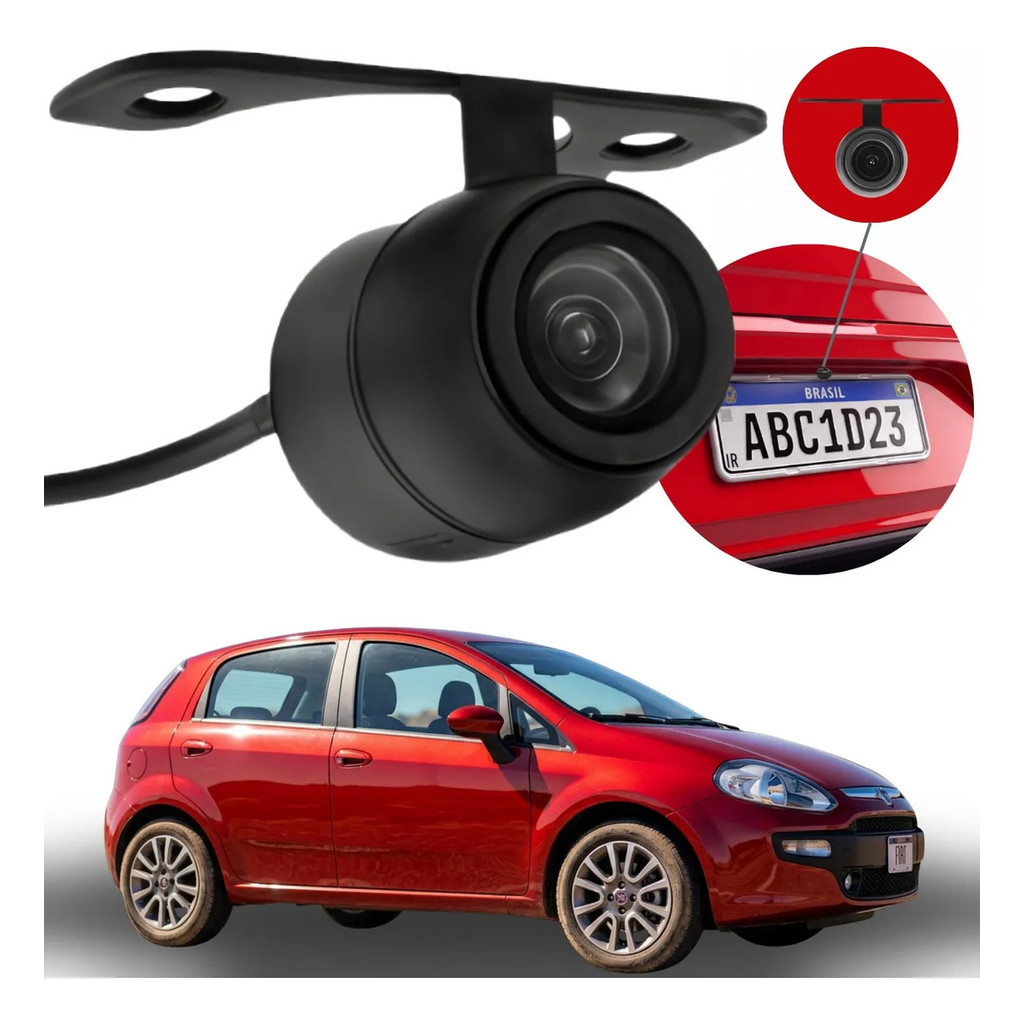 Câmera De Ré Smart Vision Hd Fiat Punto 2013 2014 2015 2016 2017