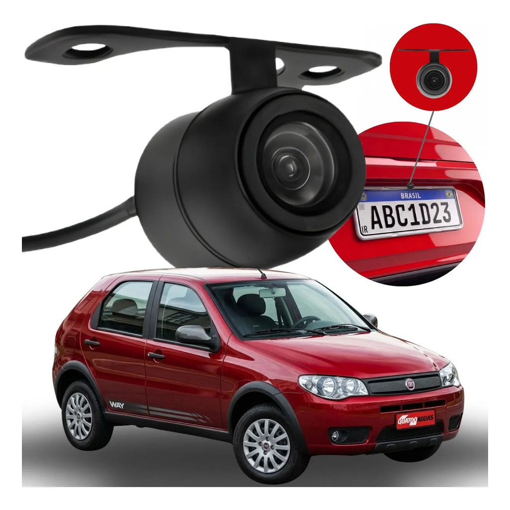 Câmera De Ré Smart Vision Hd Fiat Palio Economy Way 2014 2015 2016 2017 2018