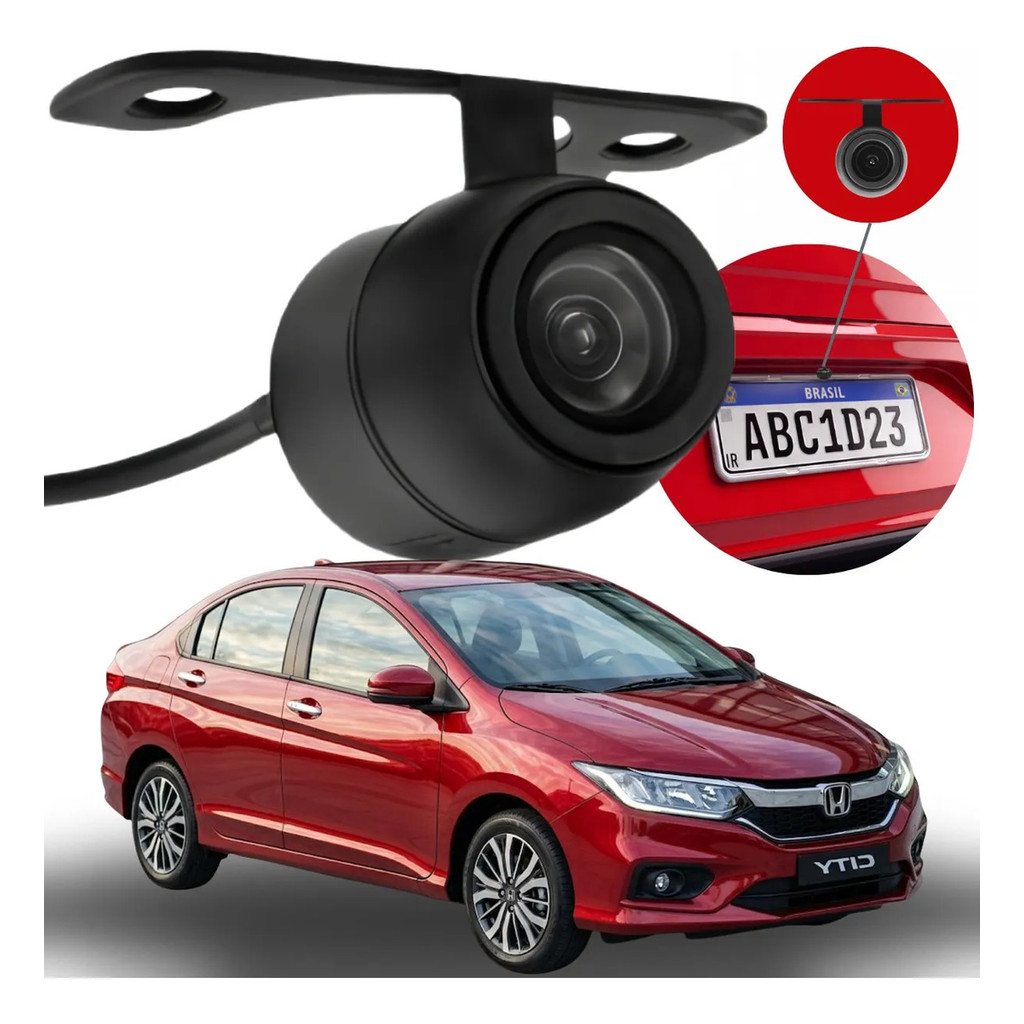 Câmera De Ré Smart Vision Hd Honda New City 2014 2015 2016 2017 2018