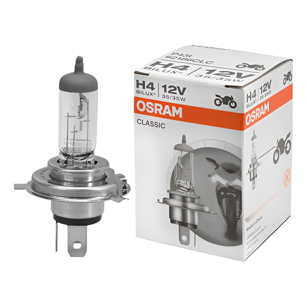 Lâmpada H4 Osram Original Para Moto  3200k 12v 55w -