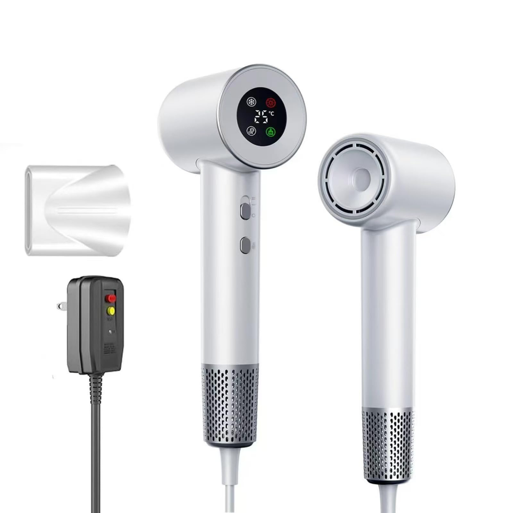 Secador de cabelo de alta velocidade com display inteligente de 1500W, íon negativo, ultraleve e portátil