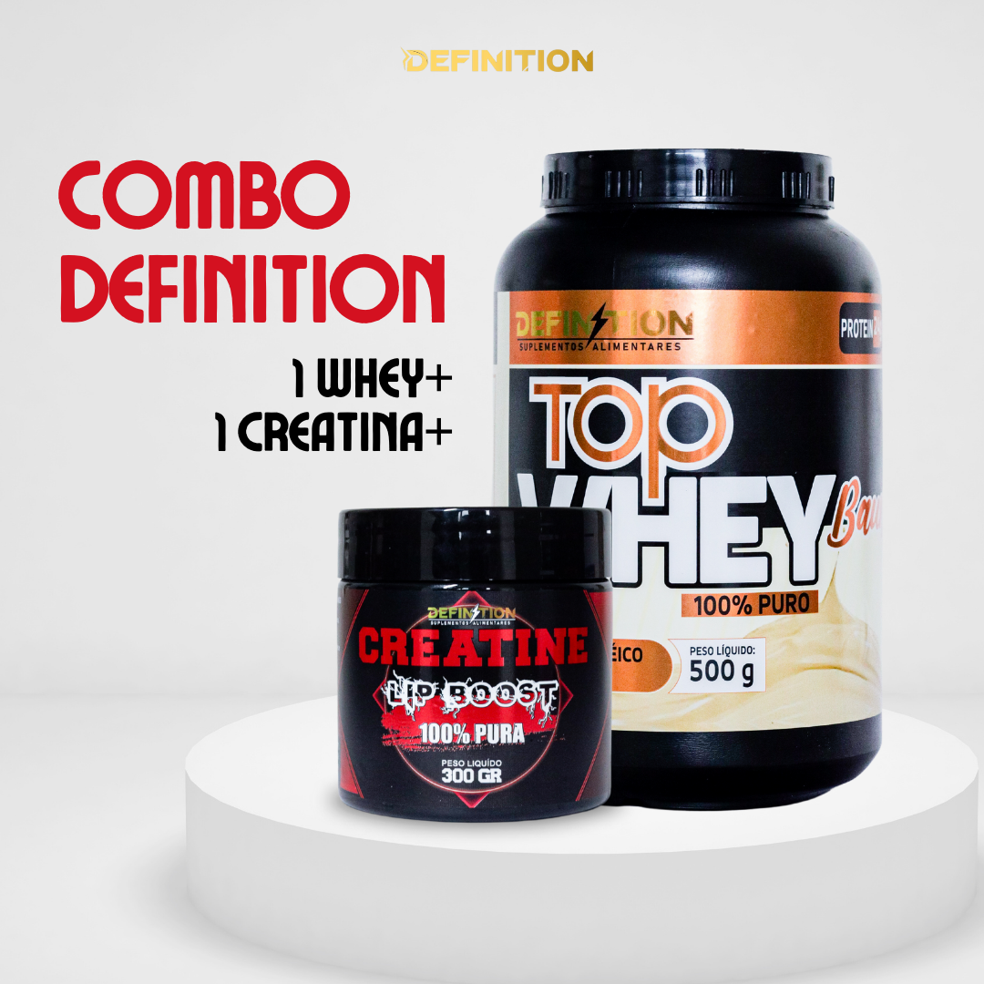COMBO DEFINITION | Whey 500g + Creatina 100% Pura + 1 E-book de Receitas