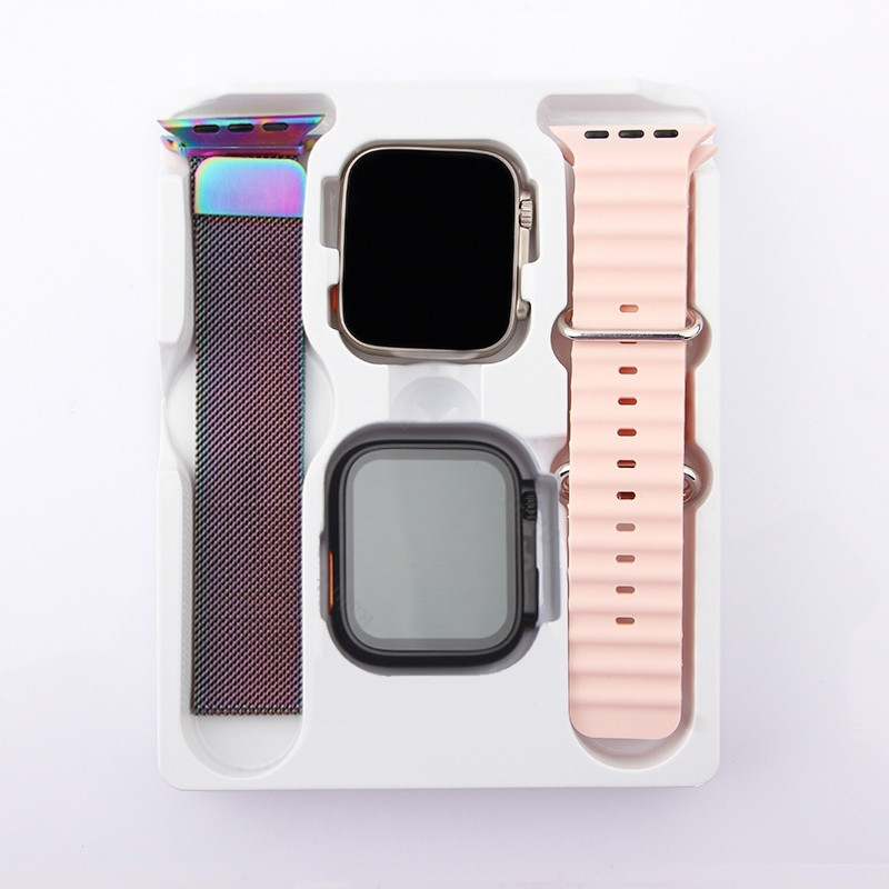 4 em 2 Relógio Inteligente Ultra 45mm 49mm Relógio Esportivo Masculino Chamada Bluetooth Carregamento Sem Fio Relógio Di