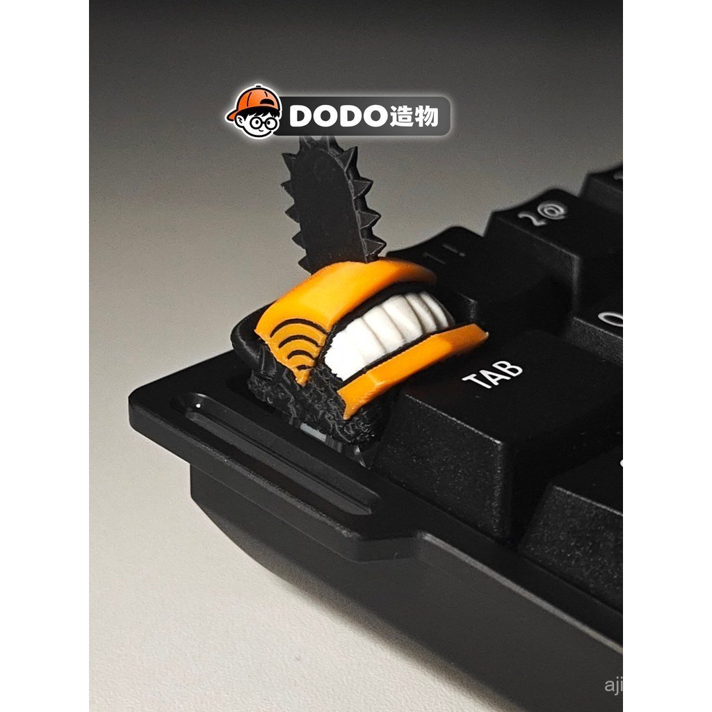 Teclado Mecânico Subimprimido Qibo Machinery 3D Chainsaw Man com Teclas Personalizadas Versão Fofa 7OKC