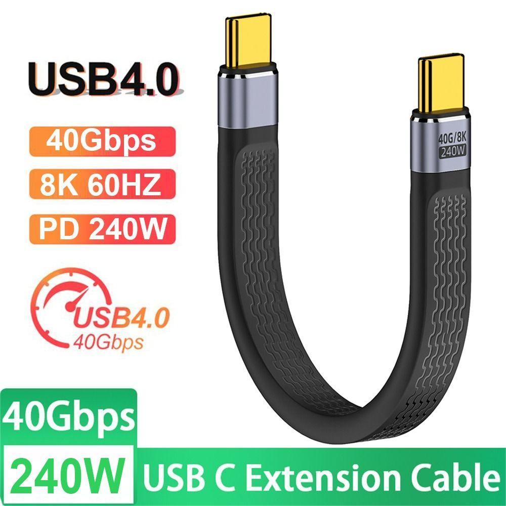 Cabo USB4.0 , 8K 60HZ PD 240W USB C Para Tipo , Chip E-Marker De 40 Gbps De Dados De Carregamento Rápido Laptop