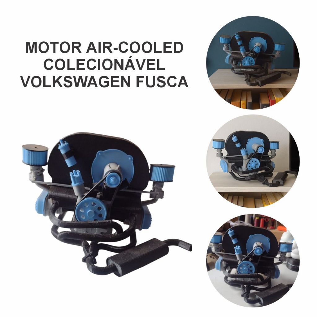 MOTOR AIR-COOLED COLECIONÁVEL VOLKSWAGEN FUSCA IMPRESSO 3D