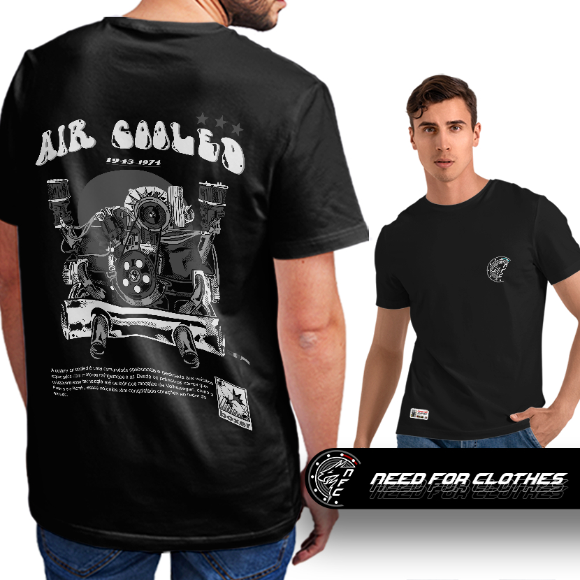 Camiseta Air Cooled, Motor Boxer, Volkswagen Fusca e Kombi, Cultura Automotiva