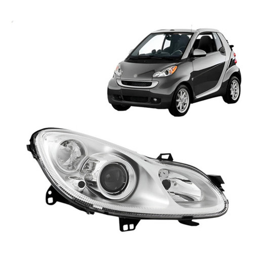 Farol Smart Fortwo 2007 2008 2009 2010 2011 2012 Máscara Cromada Farolete Elétrico TYC