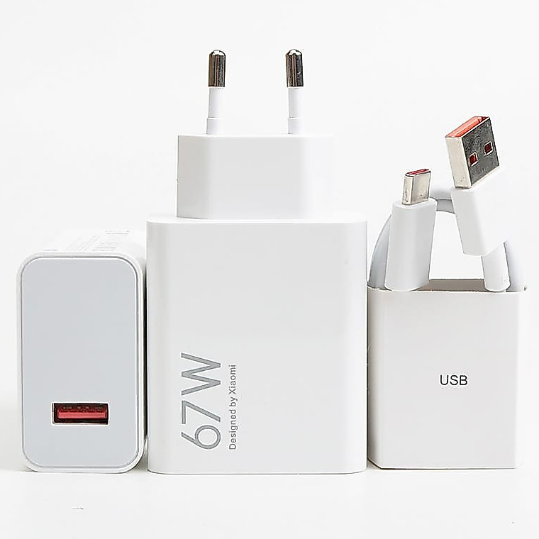 Carregador Rápido 67W Fonte e Cabo Tipo C 6A Carga Ultra Rápida Compatível Com Xiaomi