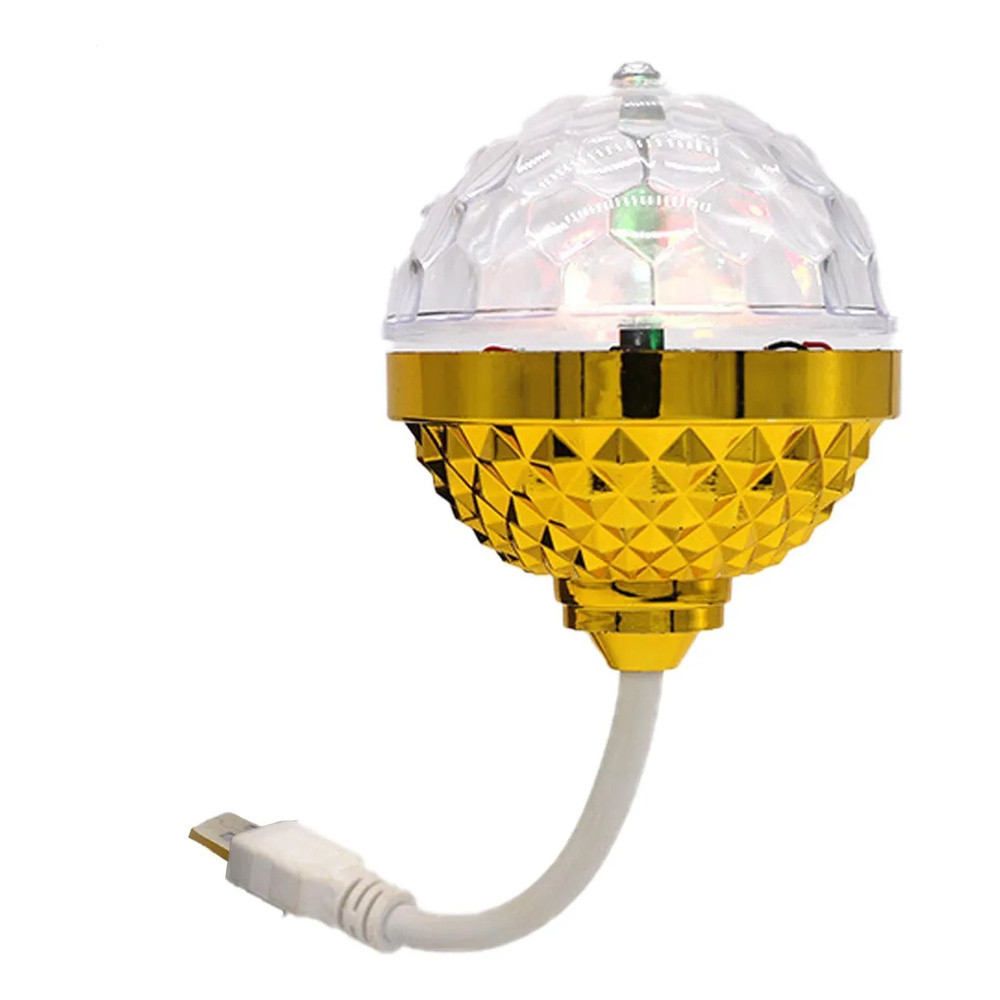 LÂMPADA LED RGB GIRATÓRIA USB EFEITO DISCO COLORIDA PARA FESTA DECORAÇÃO AMBIENTE
