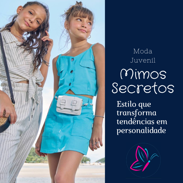 Conjunto de Blusa Cropped e Saia em Sarja com Elastano 77457 Vic&Vicky