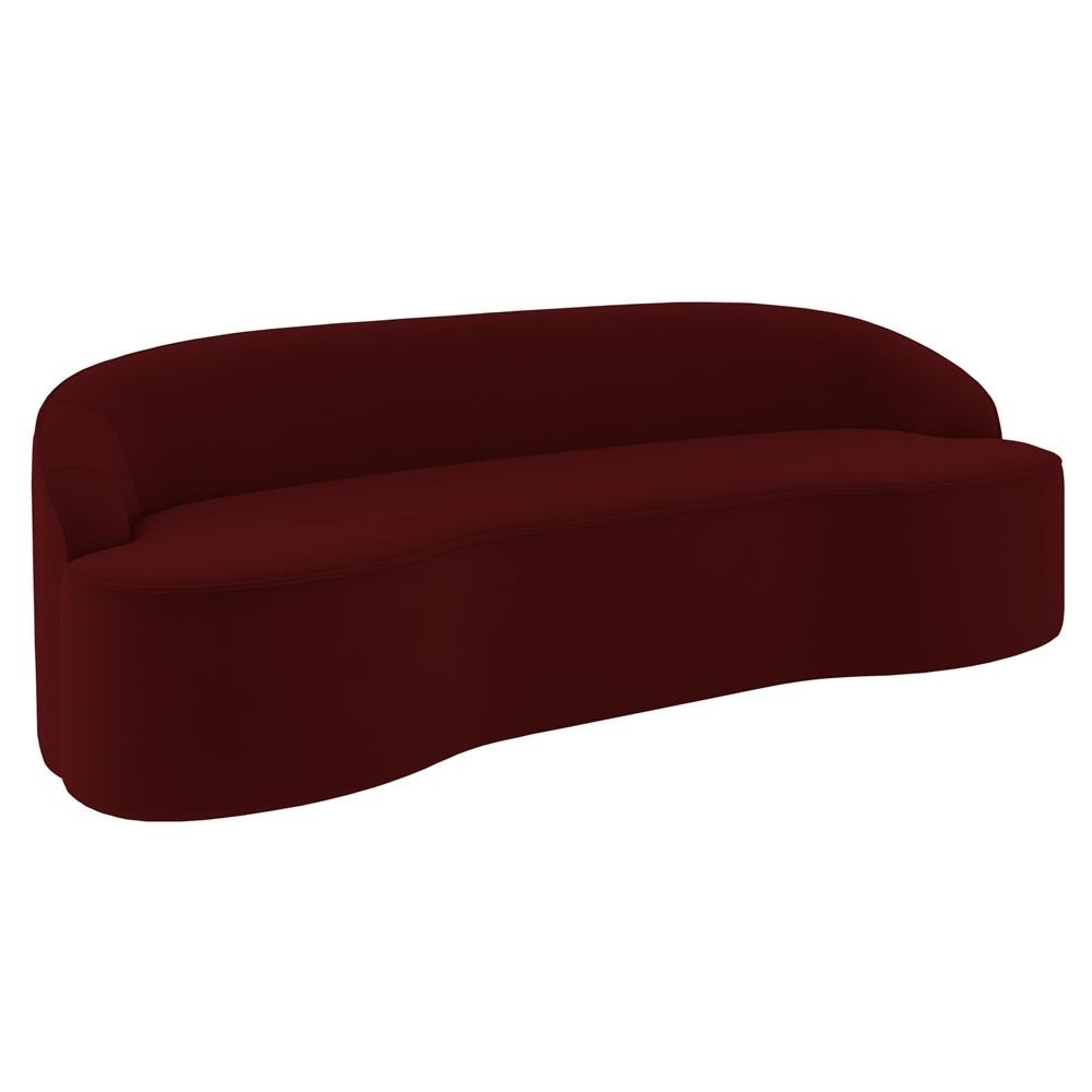 Sofá 5 Lugares para Sala de Estar Living 300cm Theo D06 Veludo Bordô - Mpozenato