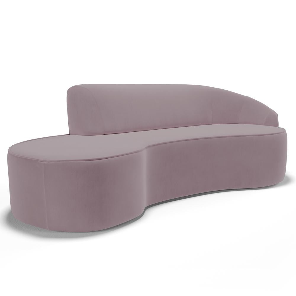 Sofá Living  4 Lugares 300cm Braço Direito Mozart D06 Veludo Rosê - Mpozenato