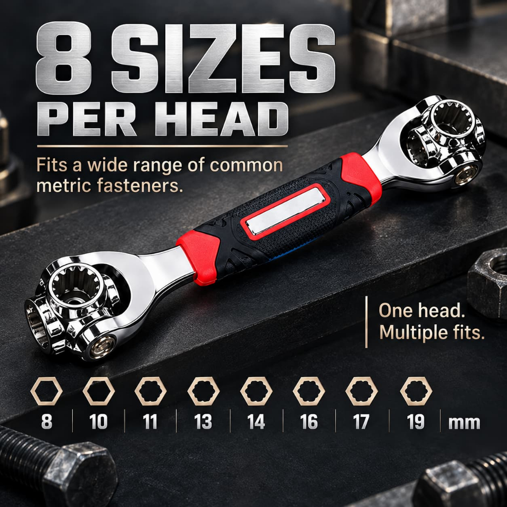48 In 1 Socket Wrench Tool Set 360° Swivel Multifunctional Universal Wrench For Car Home Repair