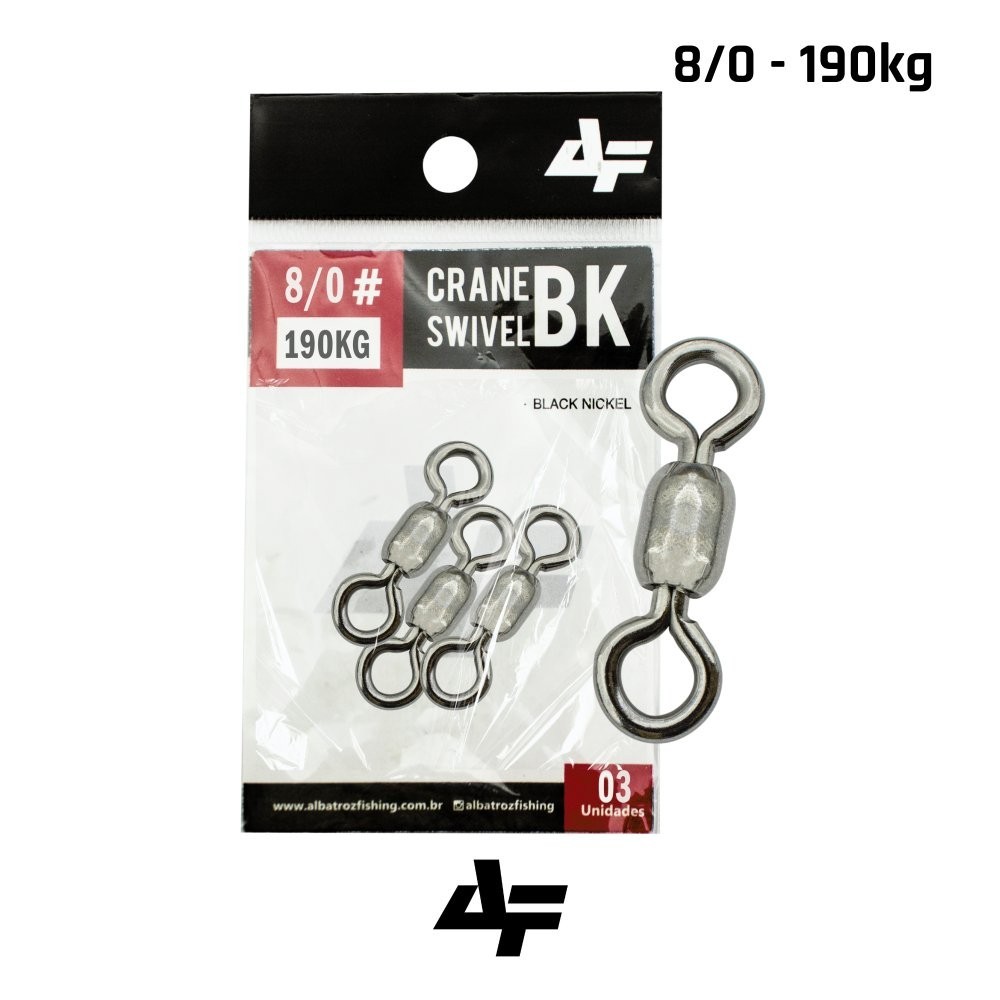 Girador Albatroz Cranel Swivel Black Nickel 8/0 c/ 3un.