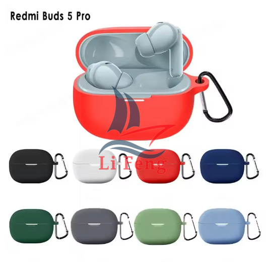 Capa de Silicone Impermeável para Xiaomi Redmi Buds 5 Pro, Soft Shell protetora, fone de ouvido Bluetooth