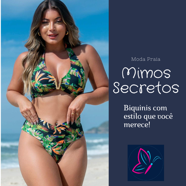 Conjunto Biquíni Bojo Aro V e Calcinha Efeito Lipo Garopaba