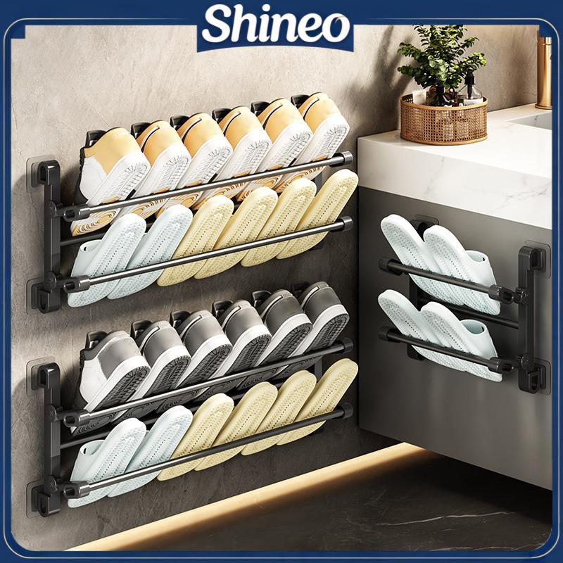 SHINE Fixado Na Parede Sapato Ra Livre Perfurador Chinelo Banheiro Gancho Prateleira De Armazenamento Secagem Porta Pend