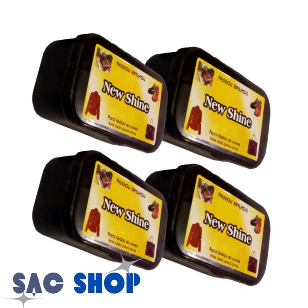 Esponja Alto Brilho New Shine para Calçados, Couros e Sintéticos, Poltronas, Painéis car e Estofados 04 unidades incolor