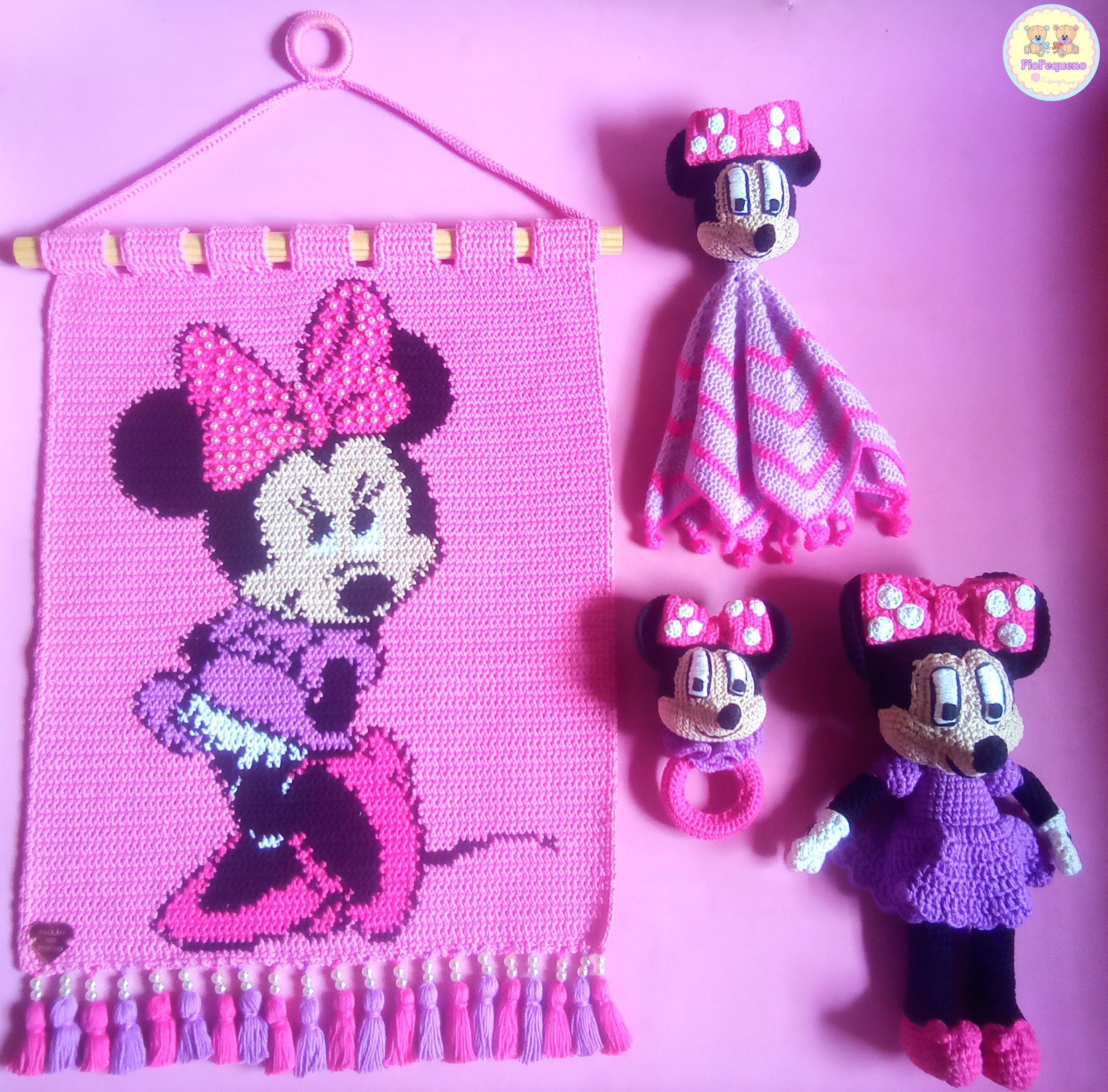 Kit Minnie Baby de crochê