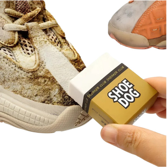 Borracha Mágica Limpa Tênis Branco e Sneaker - Limpeza a Seco Sem Água - Remove Sujeira da Sola - Apagador de Tênis