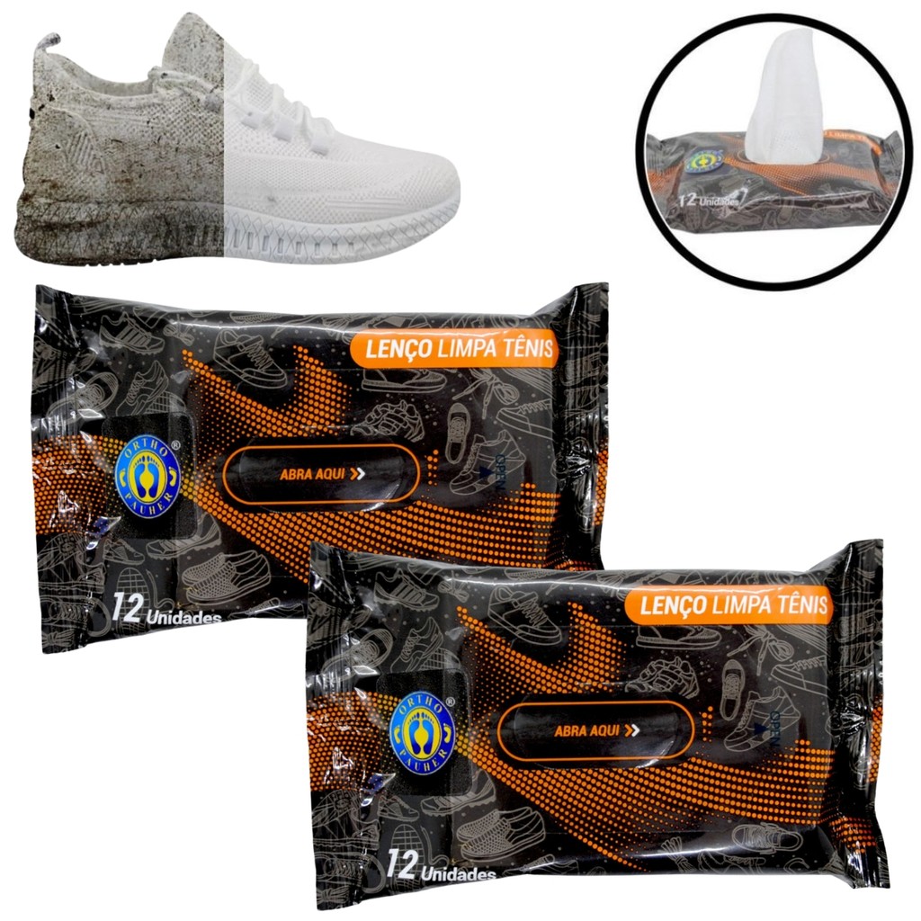 2pct Lenços Limpa Tênis Mágico Limpeza Profunda Calçados Sneakers Solado Branco Couro Tecido Sujeira