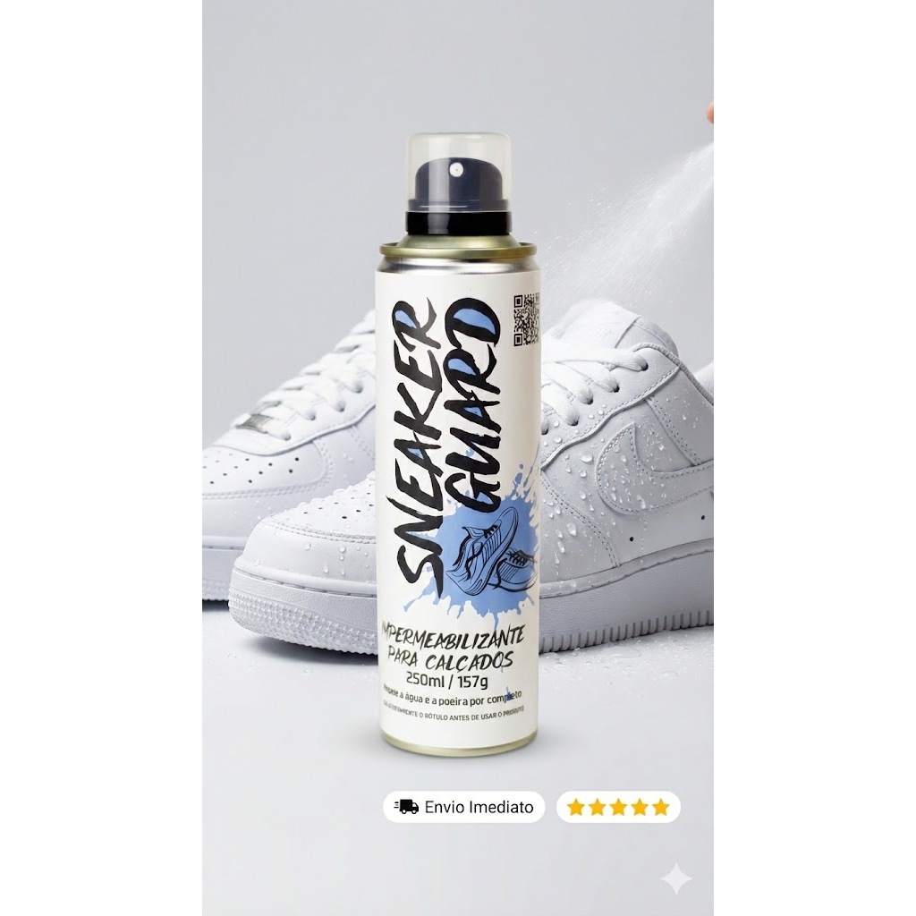 Impermeabilizante Para Calçados Sneaker Guard Repelente De Água Poeira Sujeira Aplicação Fácil