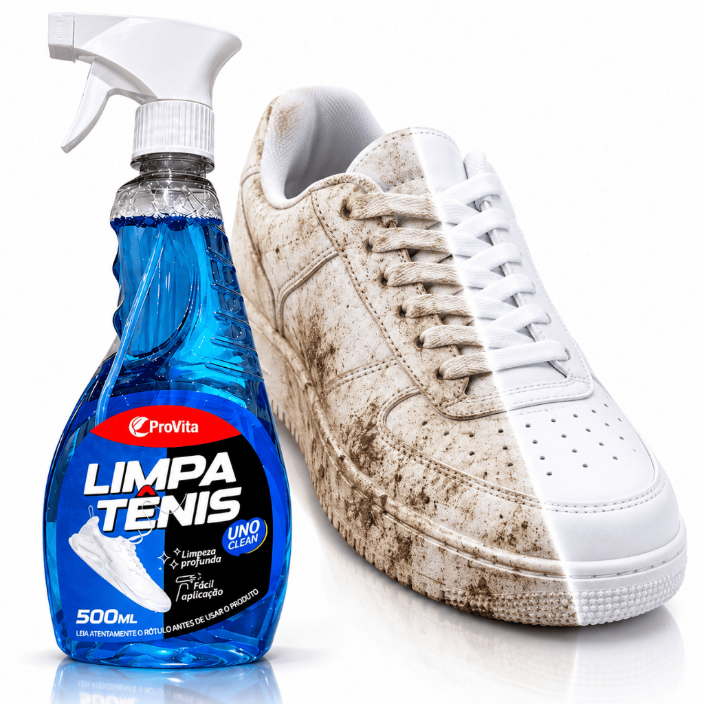 Limpa Tênis Premium Limpador de Sneakers Couro Mesh Branco Removedor de Sujeira 500ml