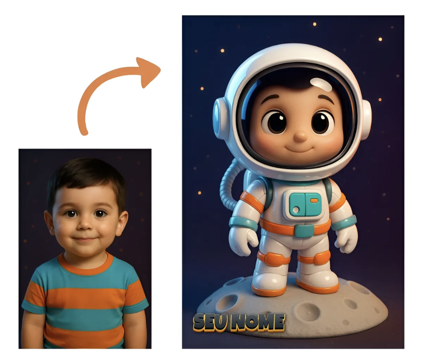 Caricatura Quadro Metalizado Personalizado Lúdico Foto 30x20