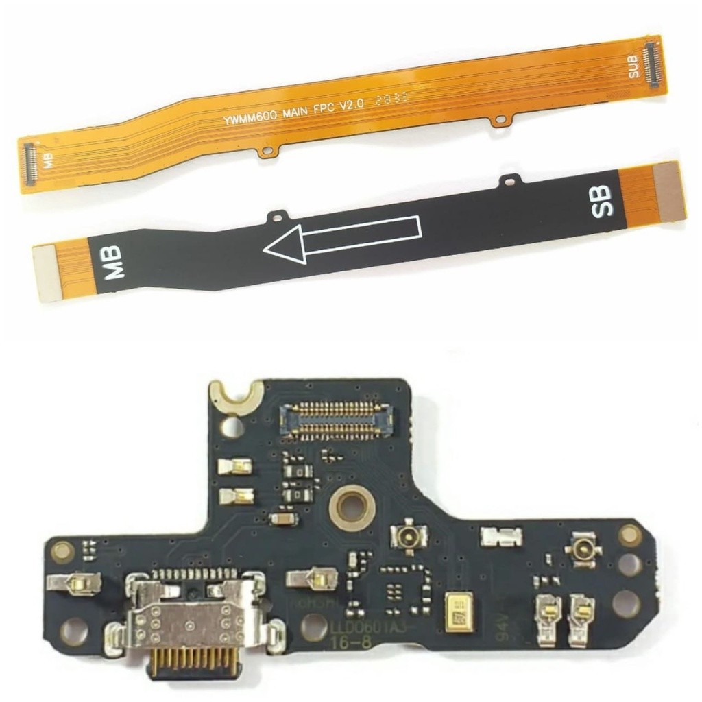 Cabo Flex Carga Main Sub + Placa De Carga Inferior Compatível Com Moto G9 Plus Xt2087 - Novo - Com Garantia