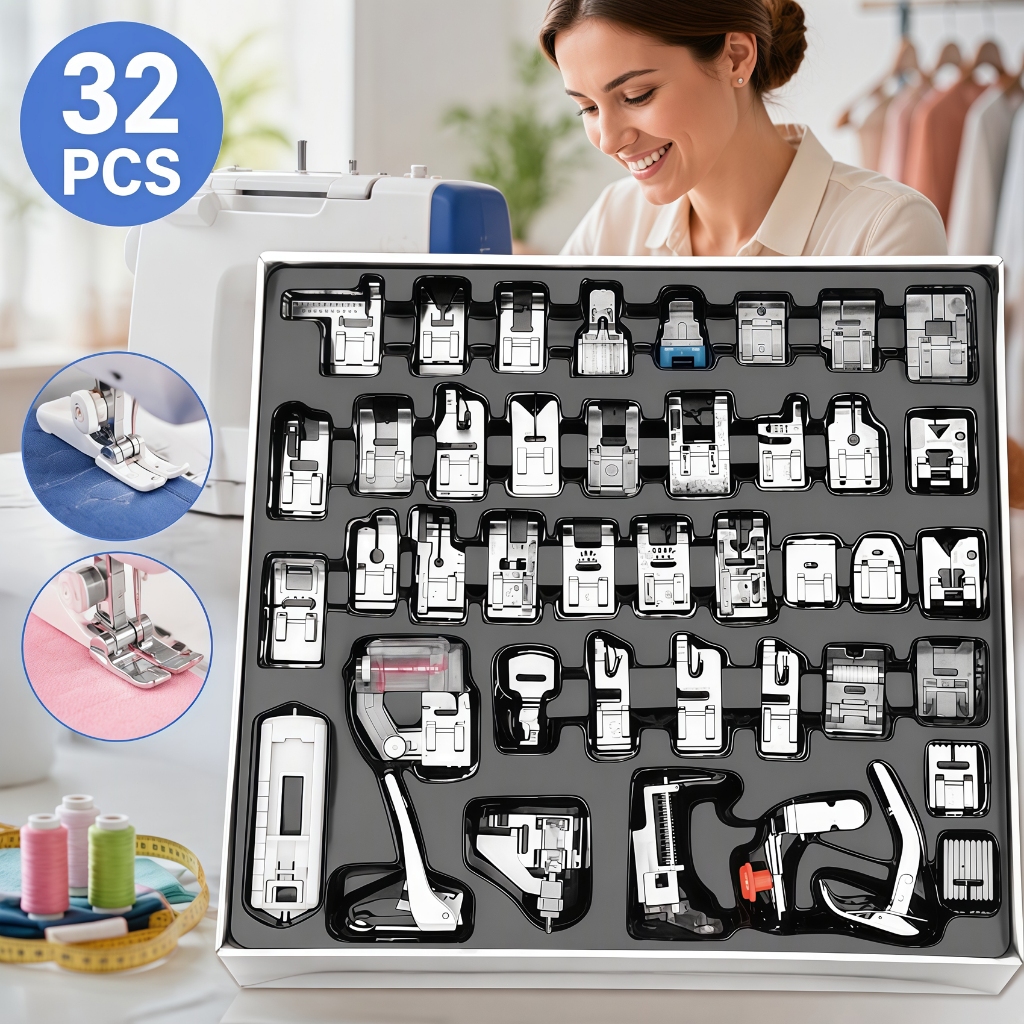 Multipurpose Presser Foot Shoe Kit for Domestic Machines 32 Pieces Ateli Sewing
