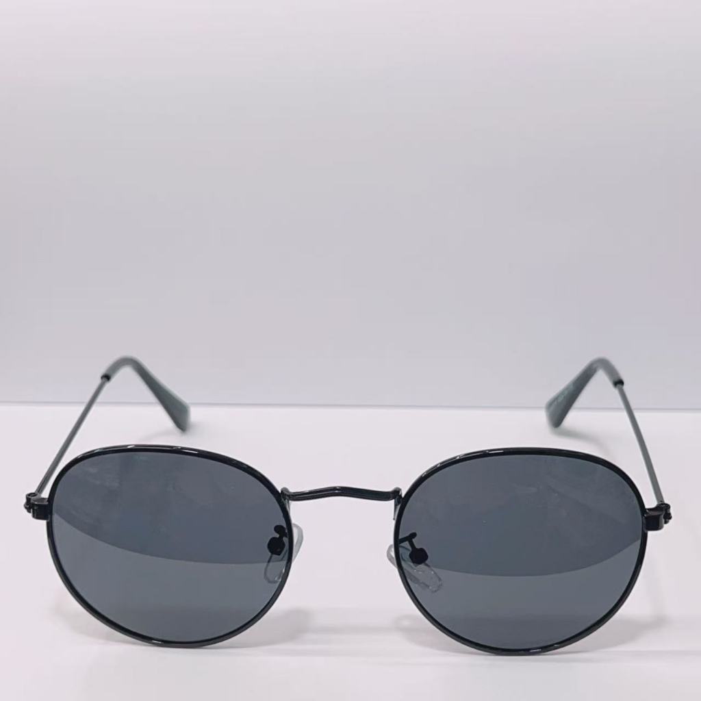 Óculos De Sol Redondo Unissex Estilo Hexa Preto Com Dourado Polarizado Premim Uv400 Modelo Classic Hy