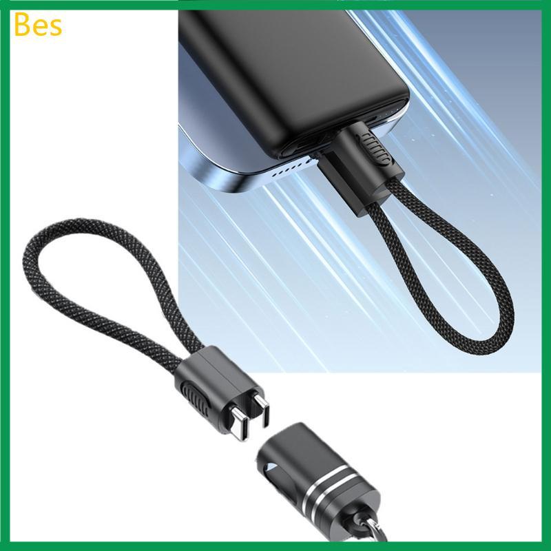 Bes Strong Trançado Tipo C Para USB 60W Carregamento Rápido E Chaveiro