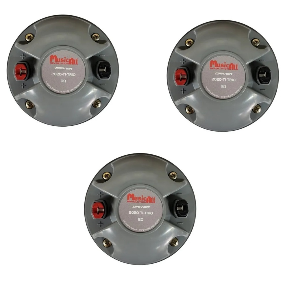 Kit 3 Driver Musicall D2020 Ti Trio Titânio - 90 Wrms 8 Ohms 180w Pico de potência Similar D220 Ti