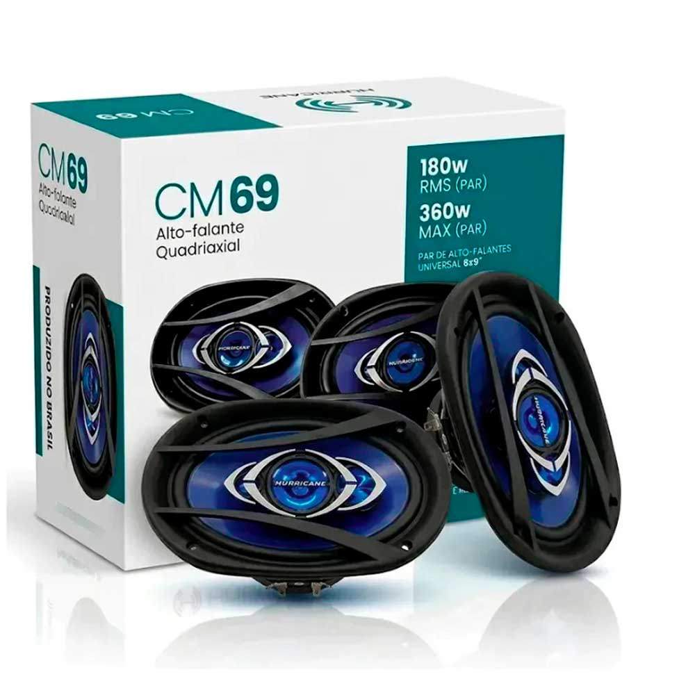 Kit Alto Falante Universal Hurricane CM69 - Quadriaxial 6x9 Polegadas 180W RMS e 360W RMS o PAR 4 OHMS