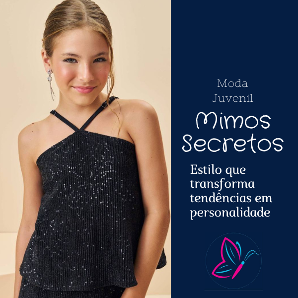 Blusa em Paetê Plissado Preto 77116 Vic&Vicky