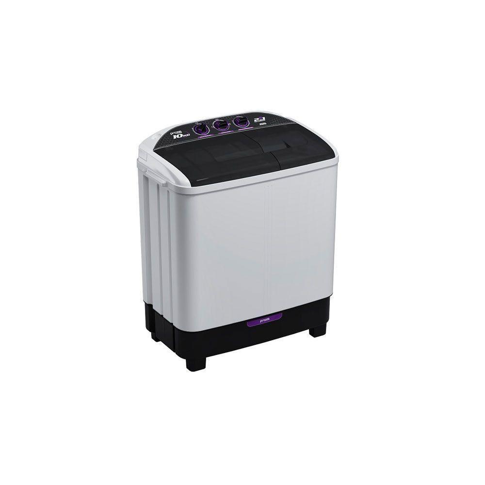 Tanquinho Semiautomático Twin Tub 2 Em 1 4,6kg Praxis Branco 110V