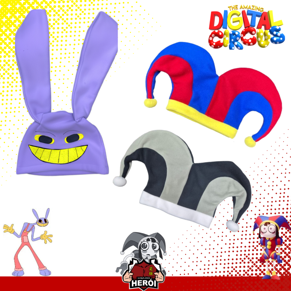 Touca da Pomni - Touca do Jax - O Incrível Circo Digital - Personalizada - Cosplay