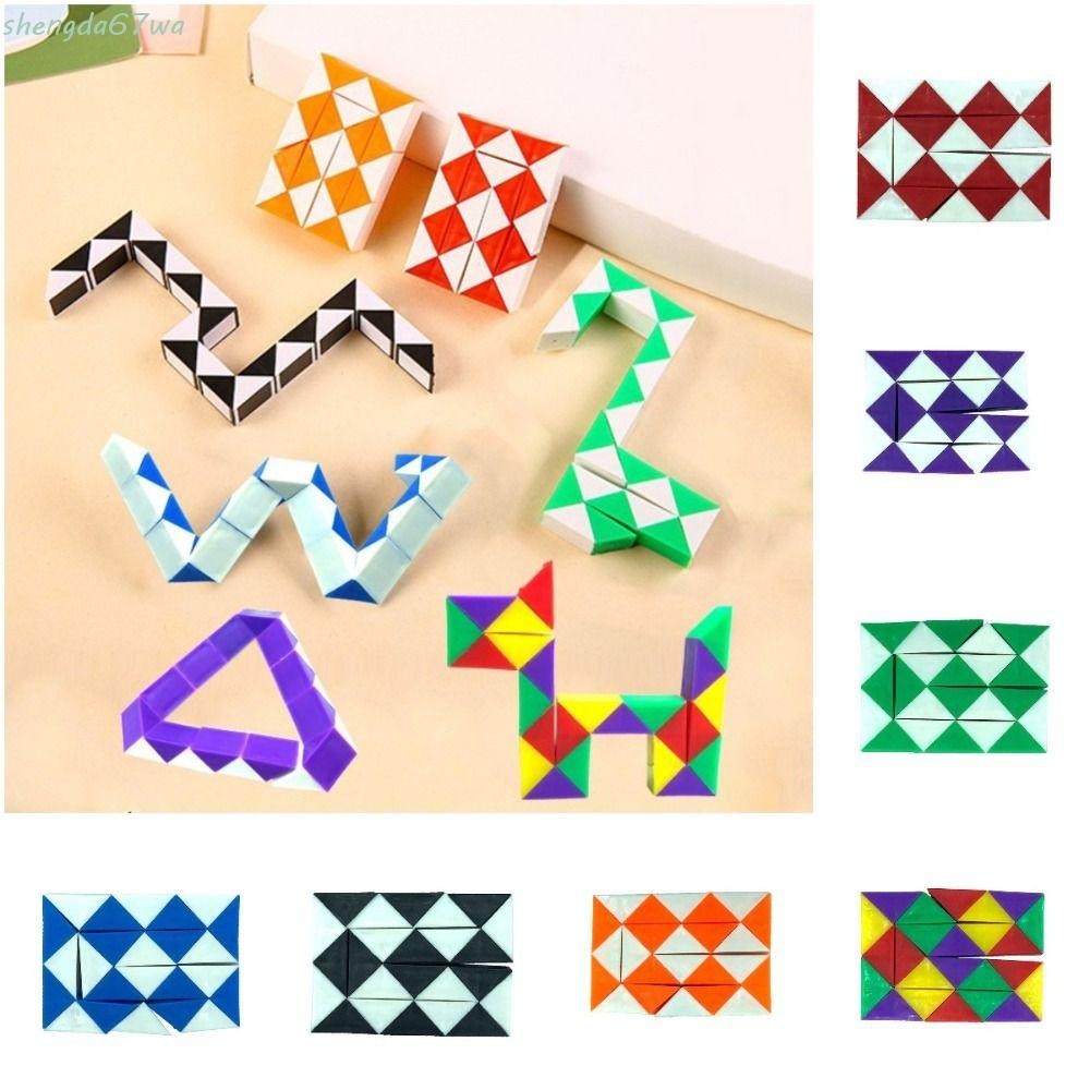 Cubo De Cobra Mágica SHENGDA , Régua Dobrável Removível De 24 Velocidades , Quebra-Cabeça De 3D De Plástico