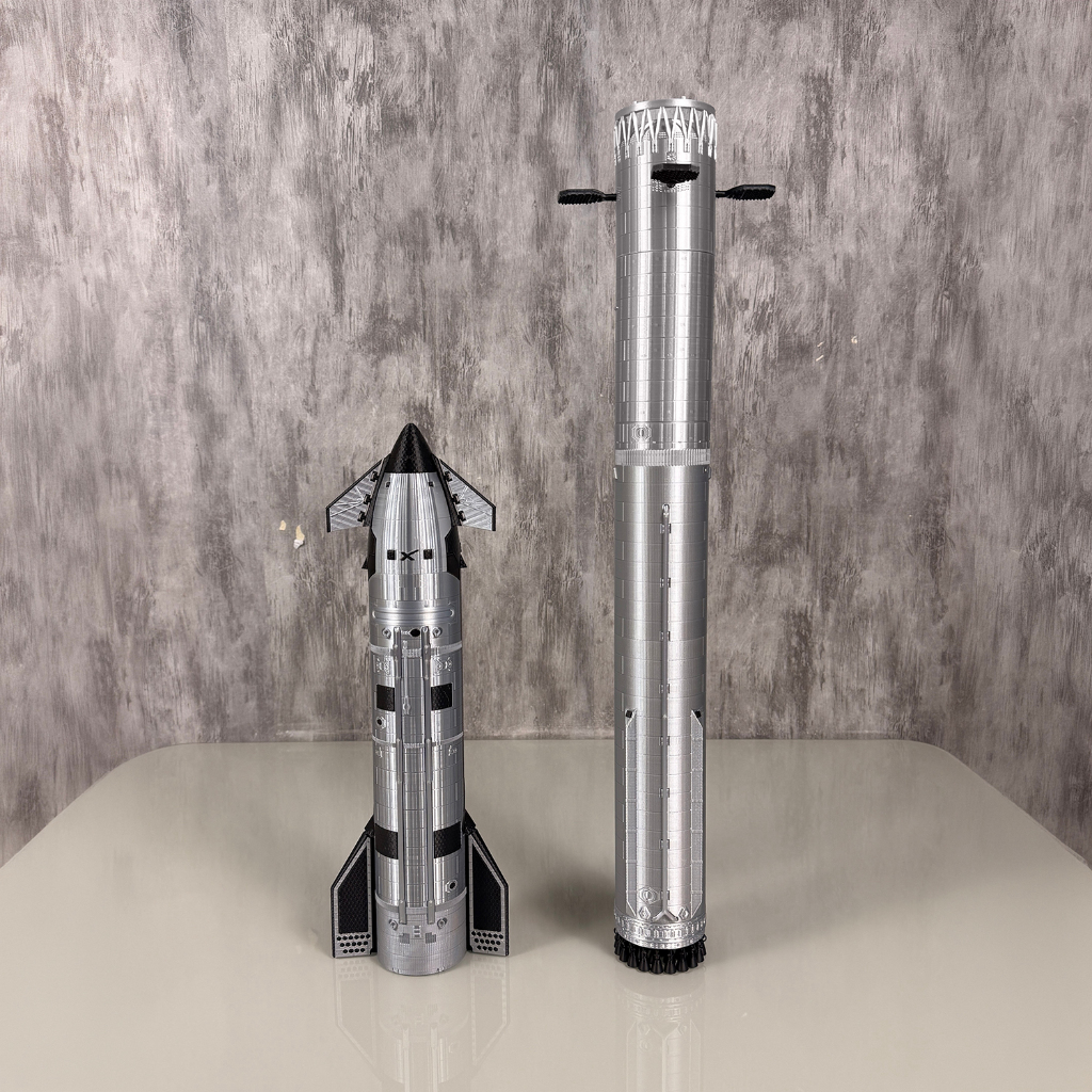 Miniatura SpaceX Starship S40 V3 + Super Heavy Booster 19 Escala 1:144