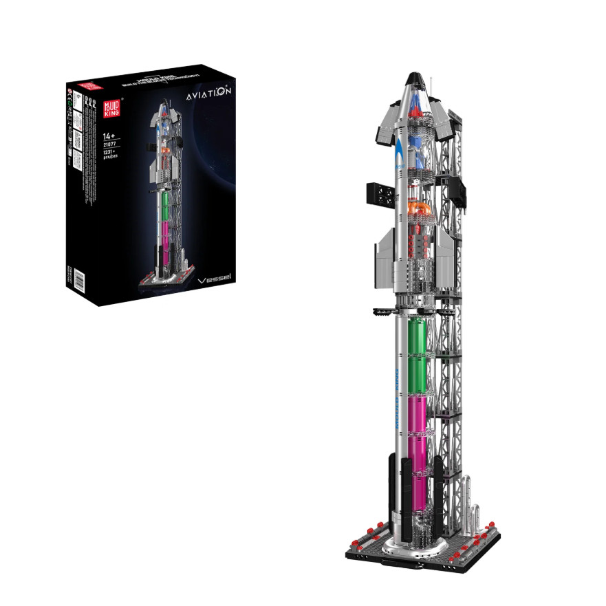 Bloco De Montar Torre Lançamento Starship Mould King - 21077