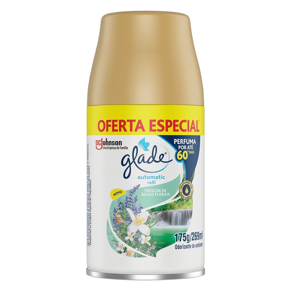 Refil Frescor De Águas Florais Odorizador De Ambiente Glade Automatic 269ml