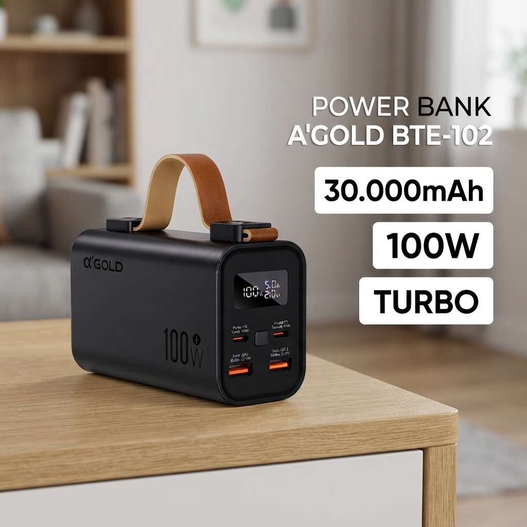Power Bank A'Gold BTE-102 30000mAh 100W Turbo Original