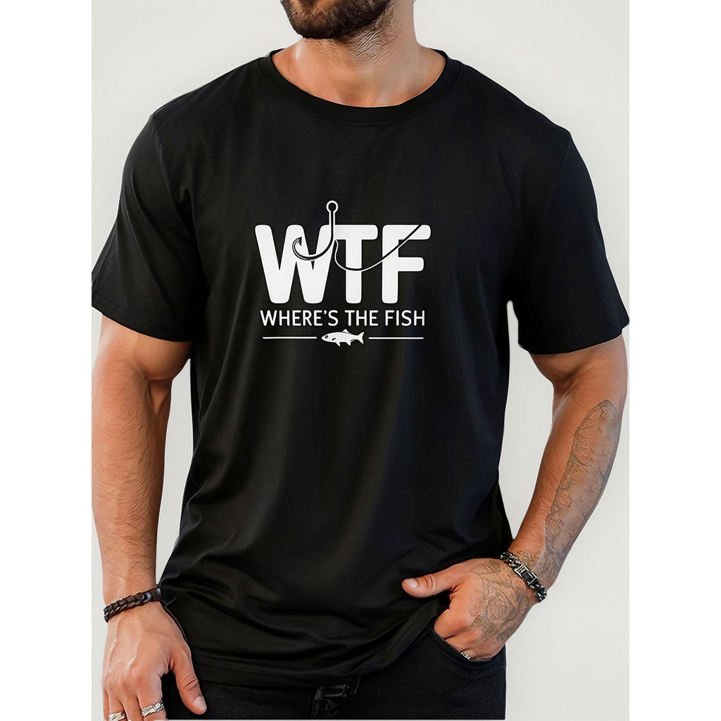 Camiseta Masculina Wtf Where's The Fish Pesca Estampa