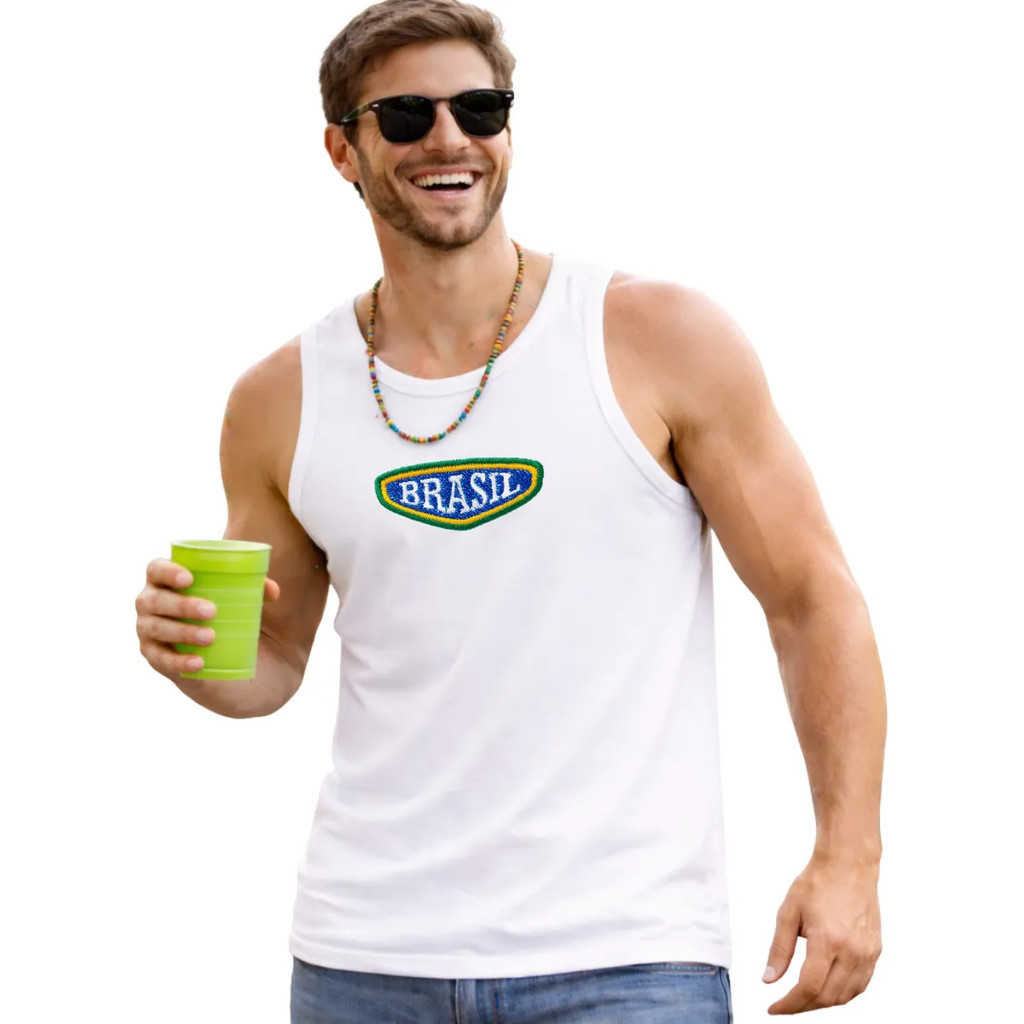 Camiseta Regata Unissex Estampa Brasil Vintage Style's