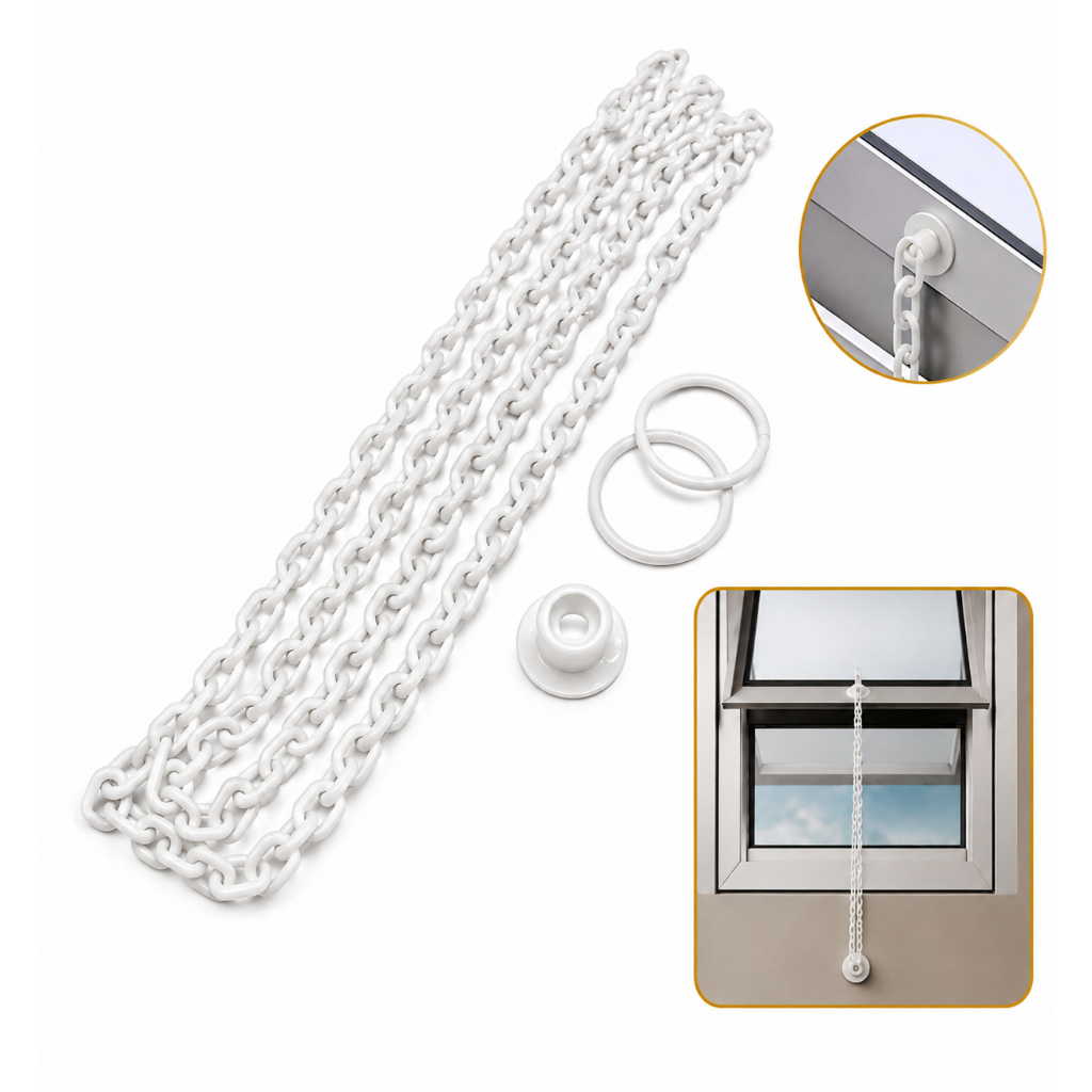 Corrente Argola Calota P/ Janela Basculante Aluminio Branco - Fast Vidros